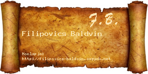 Filipovics Baldvin névjegykártya